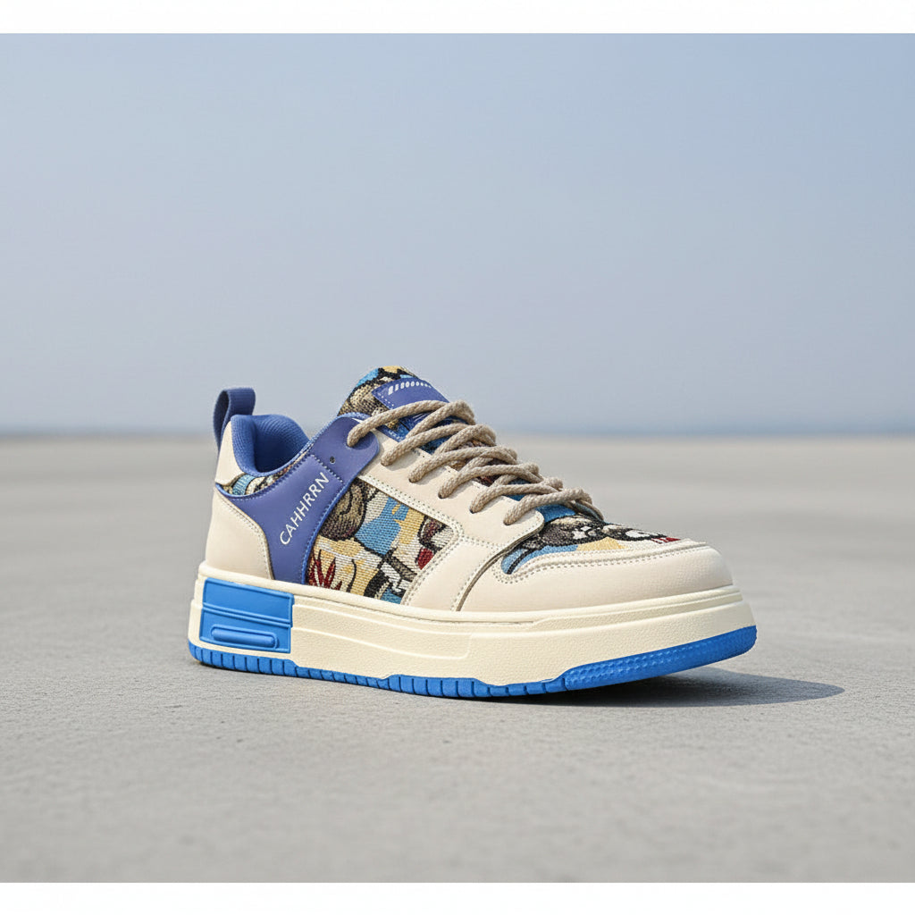 Bear Patch Low-Cut Harajuku Sneakers - Thick Sole Color Block