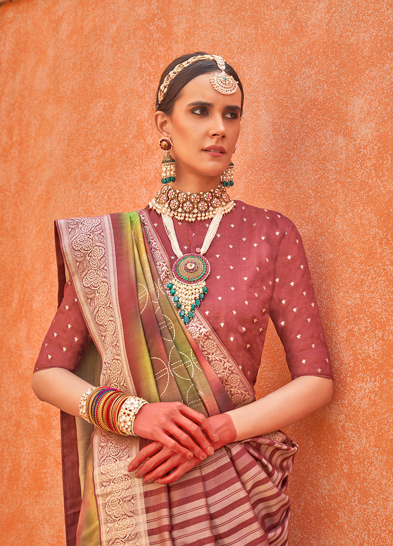 Contemporary Multicolor Silk Saree with Foil Print