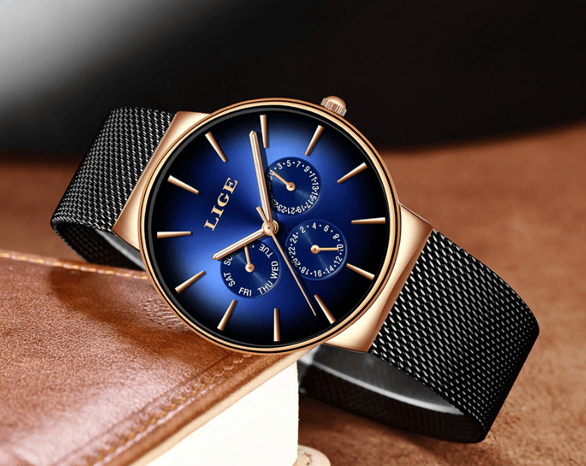 Unisex Elegant Stainless Steel Watch with Date and Chronometer