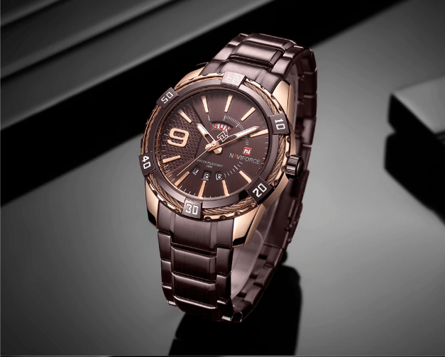 Men's Waterproof Chronograph Watch with Date Display - Modern Metal