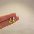 Small, gold-plated mini heart studs, perfect for minimalist daily wear.