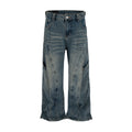 Wideboy contrast panel baggy fit jeans in sand wash denim