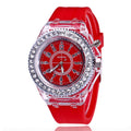 LED Luminous Silicone Quartz Watch with World Time & 24H Display