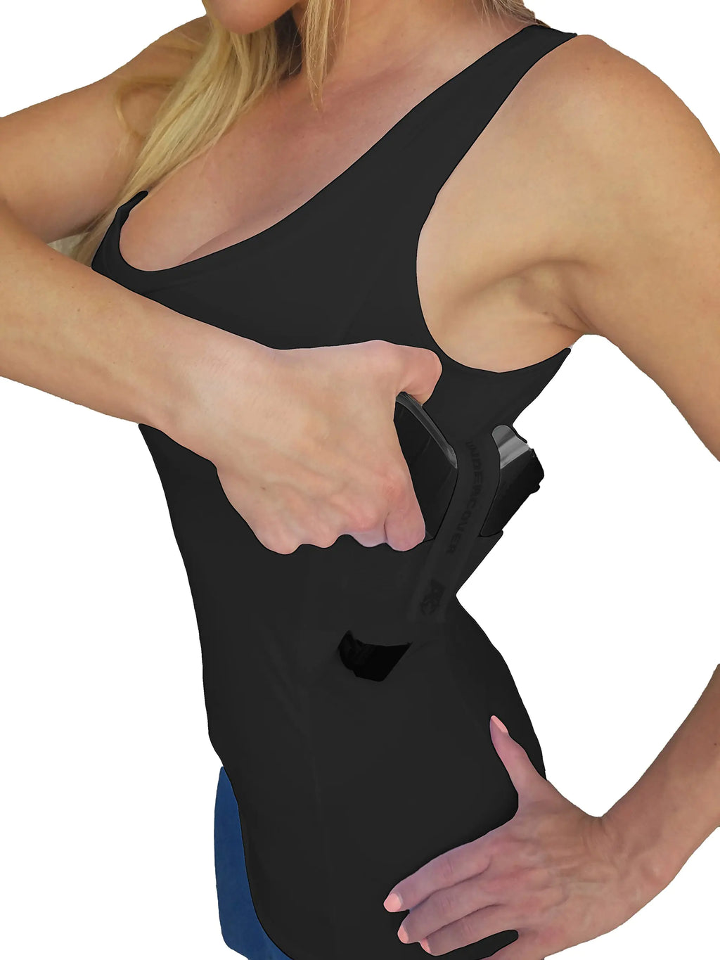 AC UNDERCOVER Womens Concealed Carry Tank Top - Compression Clothing with Holster - Stylish and Secure Gun Holster Shirt for Women - Tactical and Everyday Use - Size Small 1 Pack Black