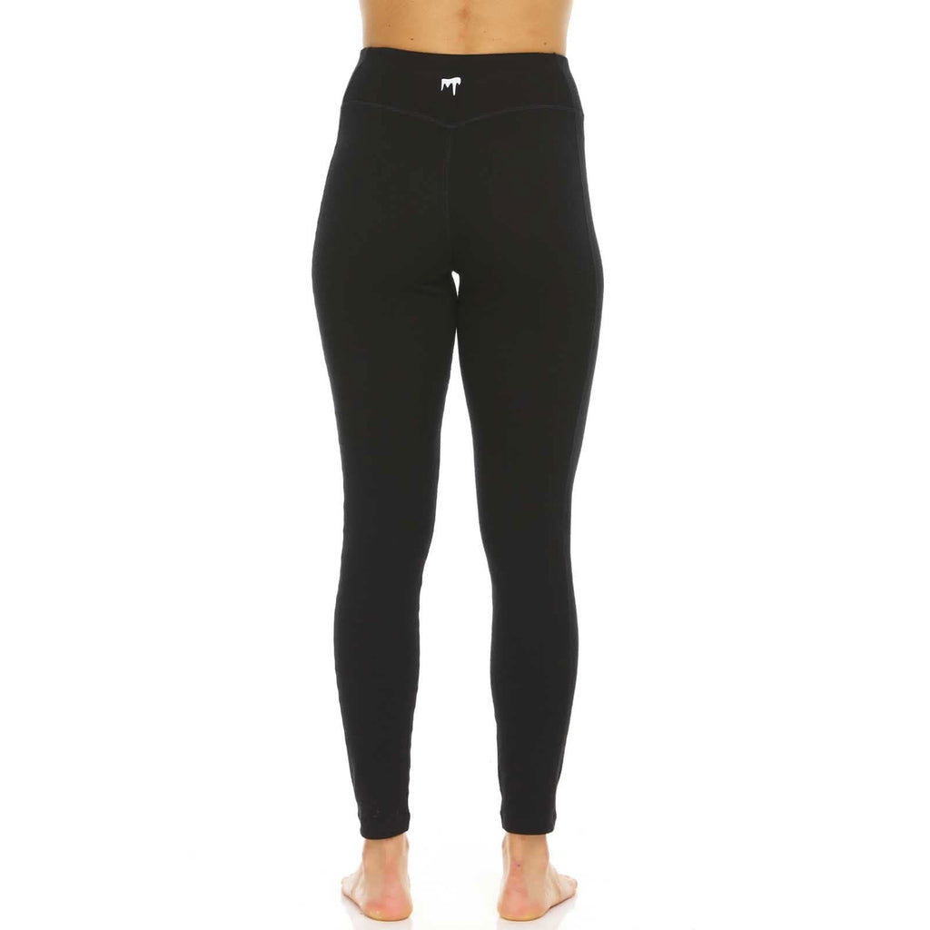Women's Woolverino Midweight High-Rise Leggings in Solid Black