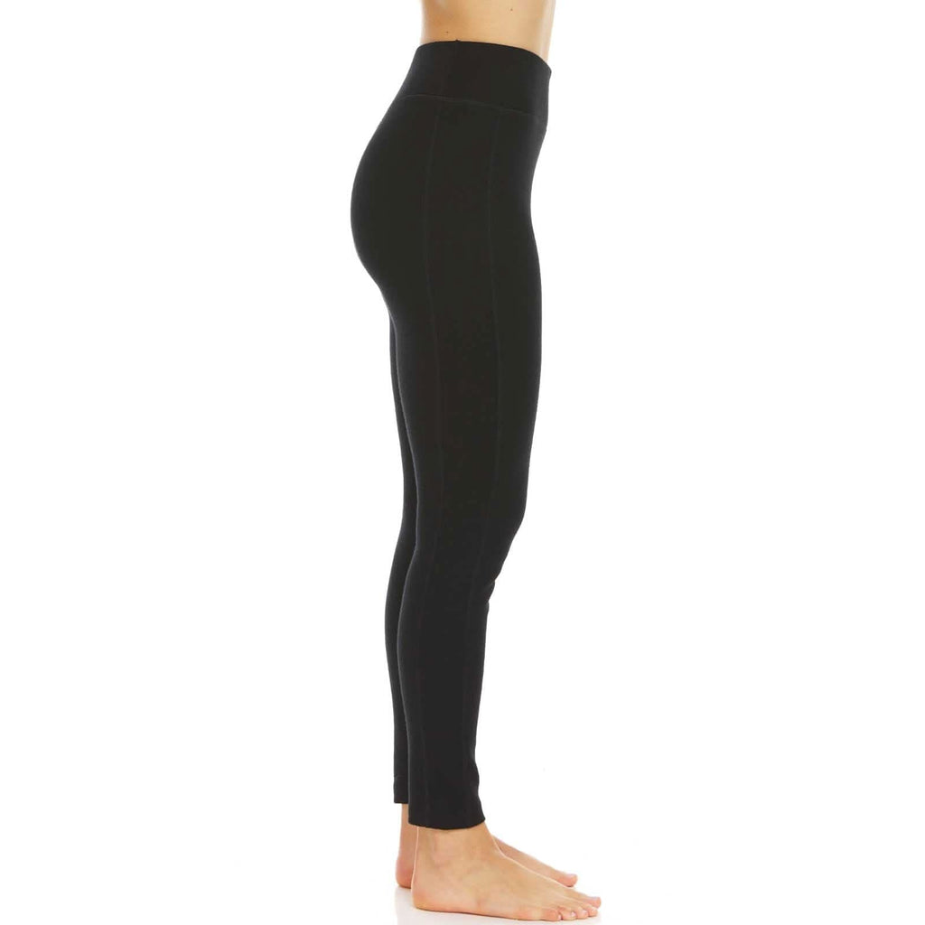 Women's Woolverino Midweight High-Rise Leggings in Solid Black