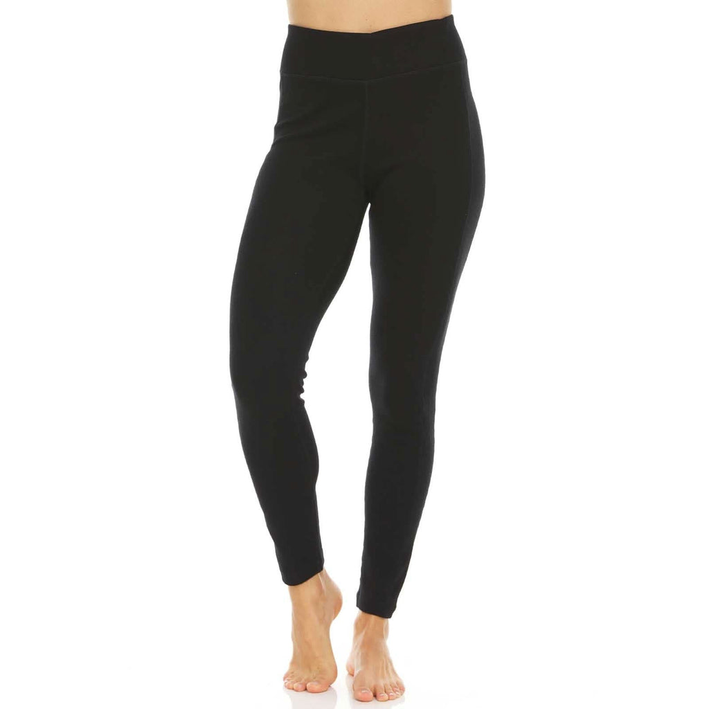 Women's Woolverino Midweight High-Rise Leggings in Solid Black