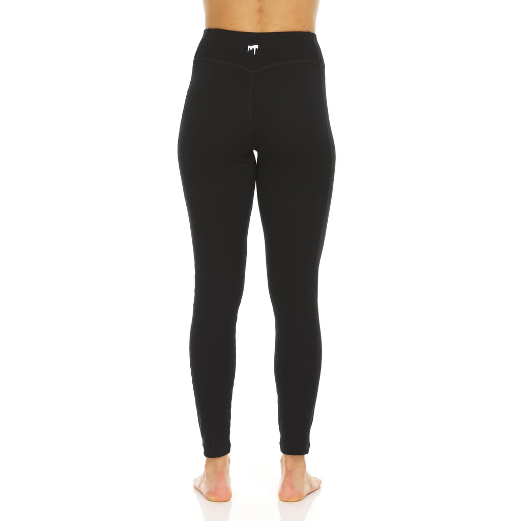 Women's Woolverino Microweight High-Rise Black Merino Wool Leggings