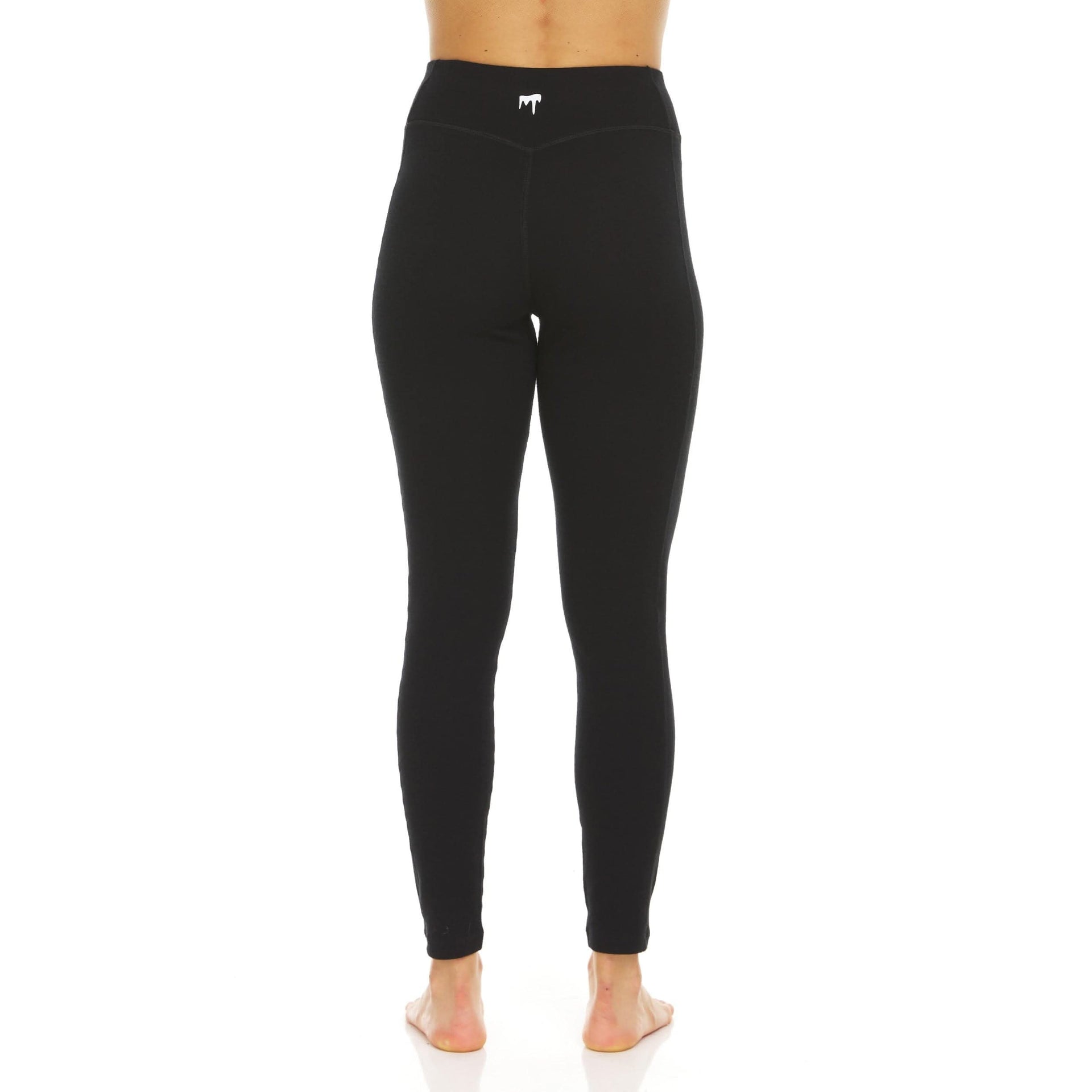Women's Woolverino Microweight High-Rise Black Merino Wool Leggings