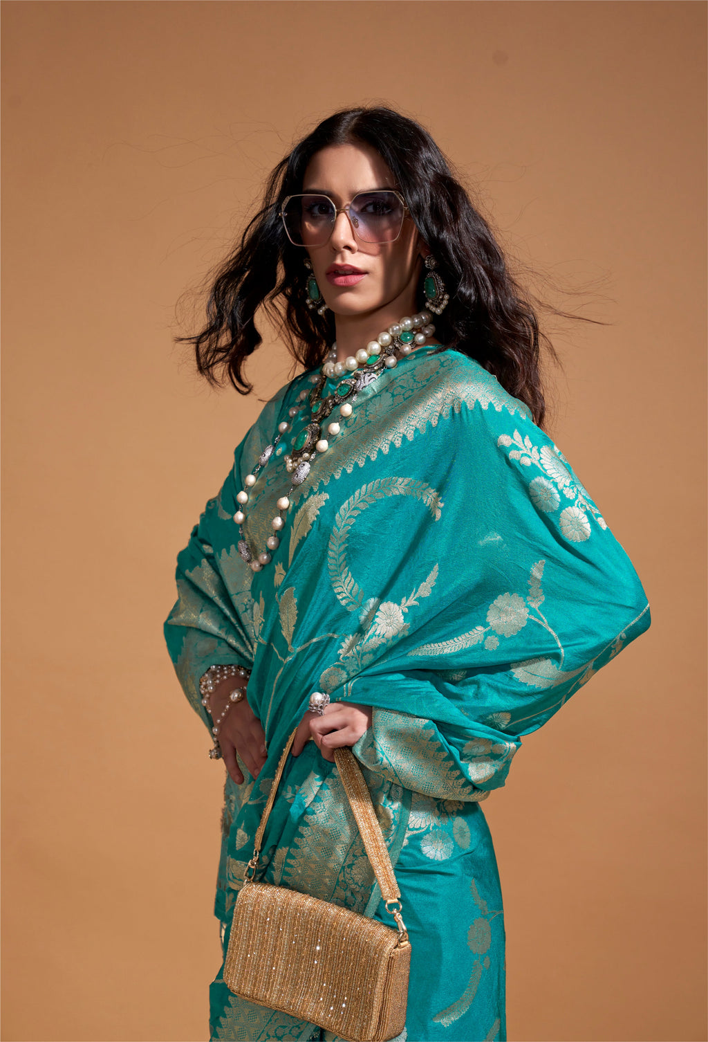 Monjolika Fashion Aqua Blue Silk Weaving Designer Traditional Saree