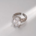 Natural Yellow Crystal Adjustable Ring S925 Silver Plated Fashion Women Finger Jewelry For Daily Dating Banquet Party Occasions