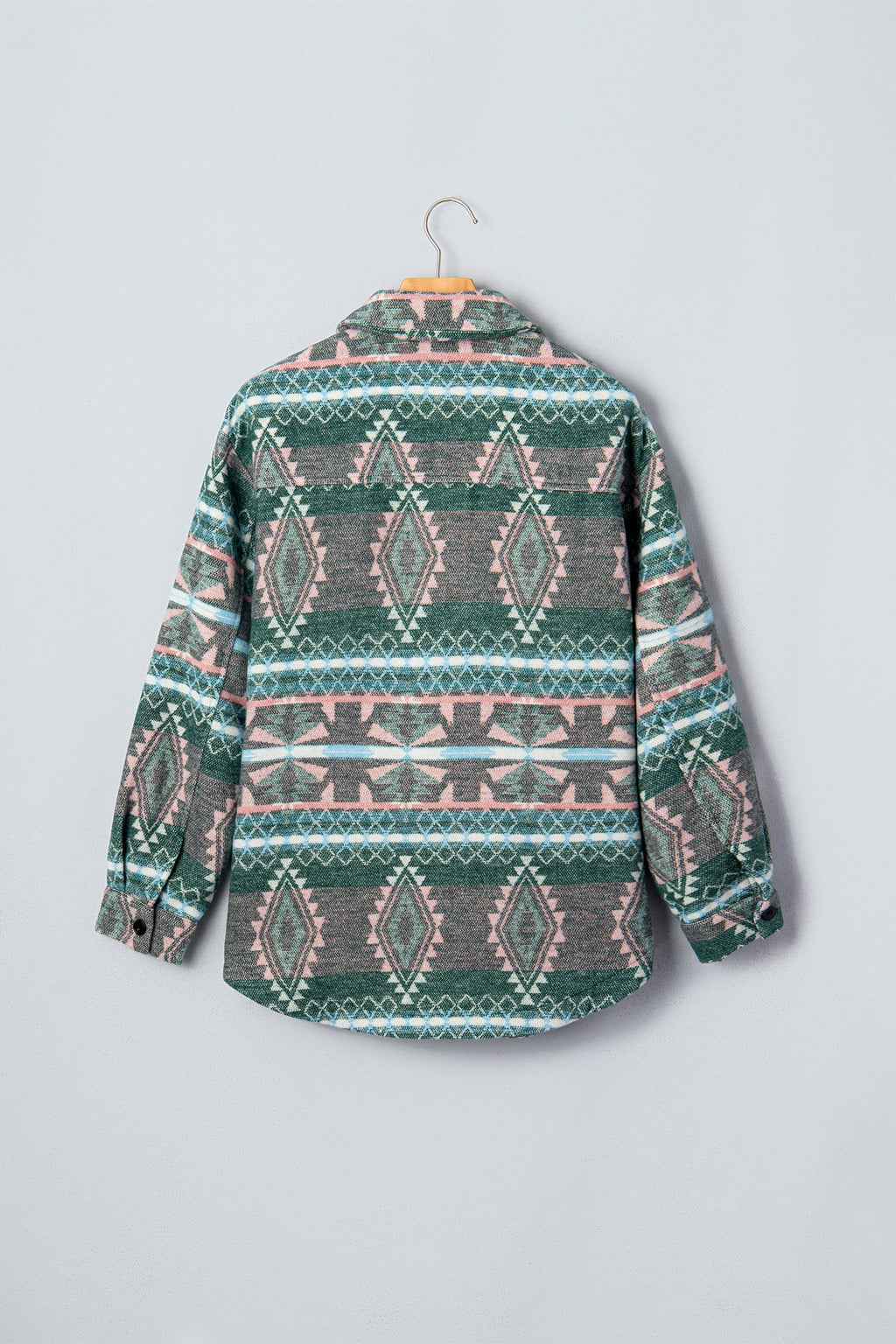 Aztec Geometric Long Sleeve Button Front Shacket