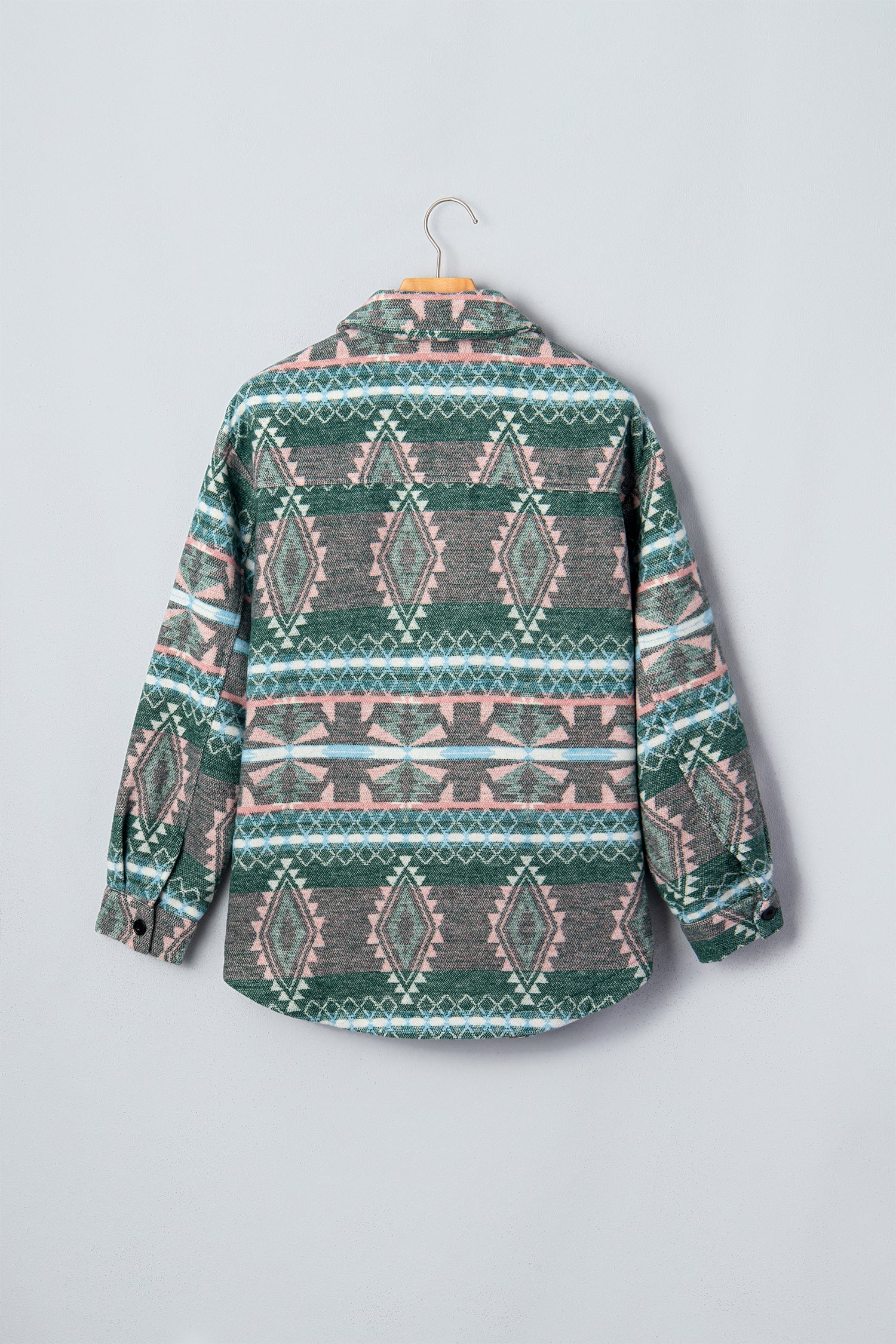 Aztec Geometric Long Sleeve Button Front Shacket