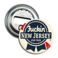 Blue Ribbon New Jersey Magnet Bottle Opener featuring local Garden State branding