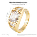 Women's Three-Diamond Square Sugar Cubes Zircon Ring