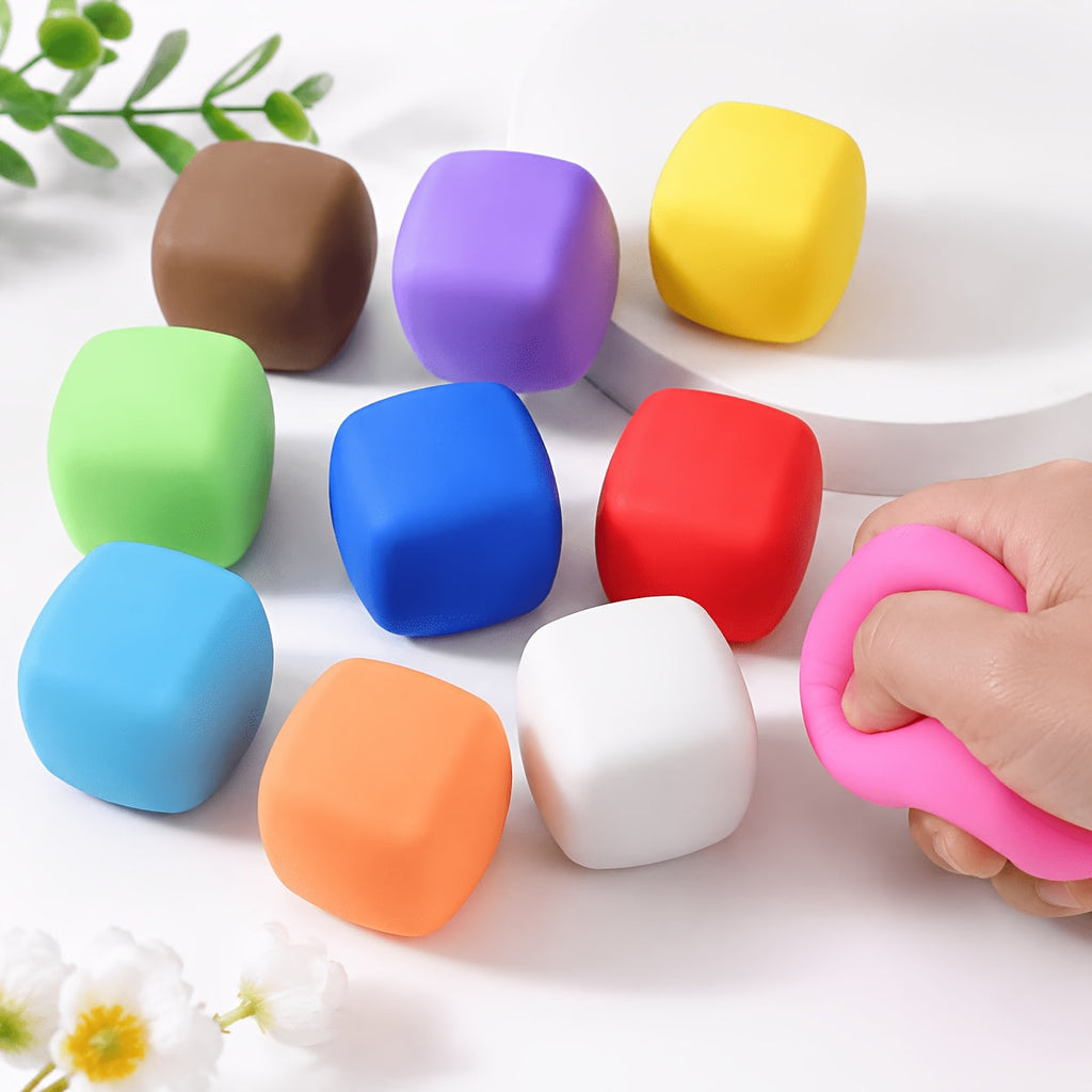 6pcs Colorful Slow Rising Cube Fidget Dough Balls