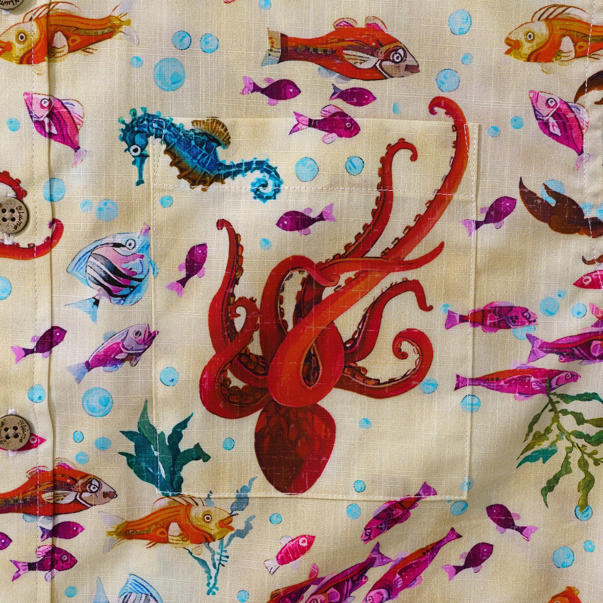 Men's Marine Ecology Short Sleeve Cotton Hawaiian Shirt