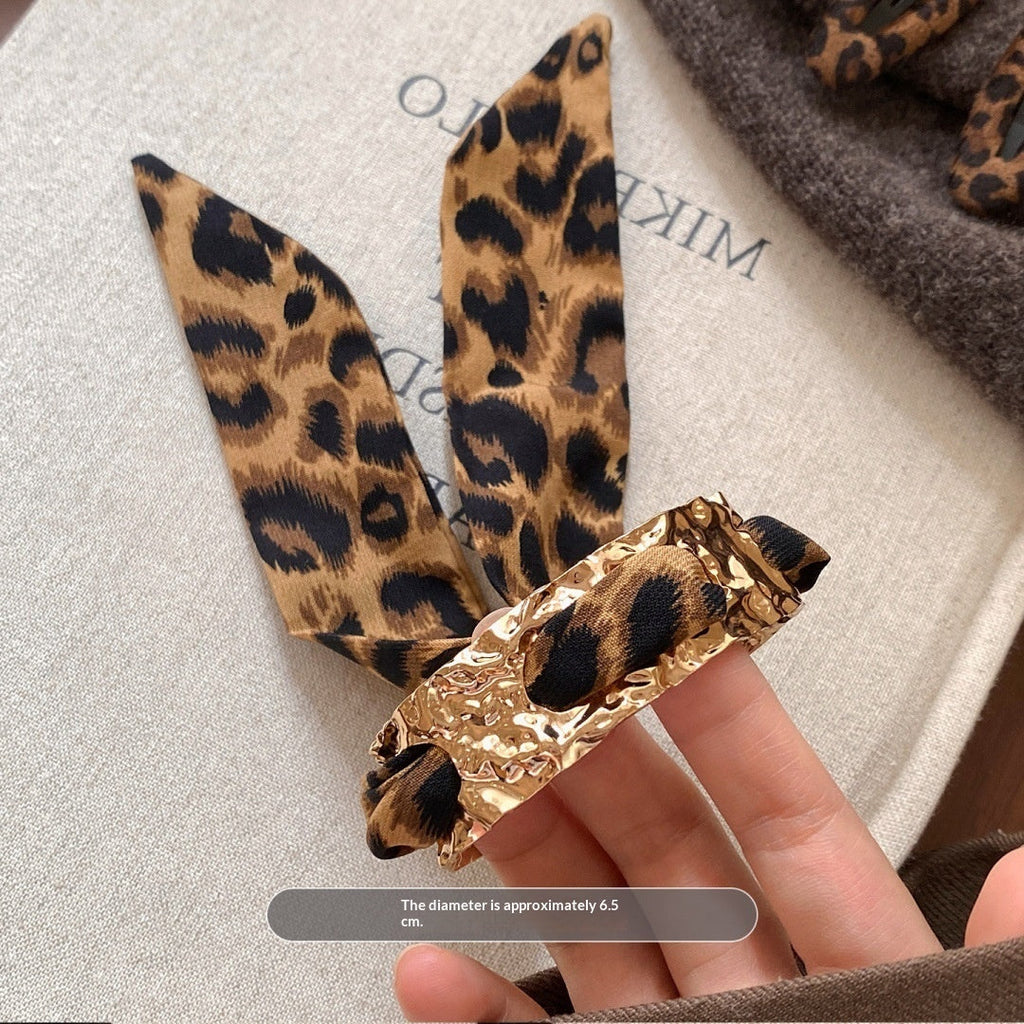 Sweet-cool Edgy Y2k Leopard-print Ribbon Bracelet
