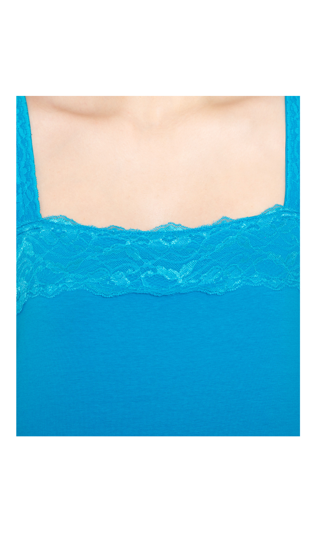 Women's Lace Trim Sleeveless Cotton Blend Tank Top