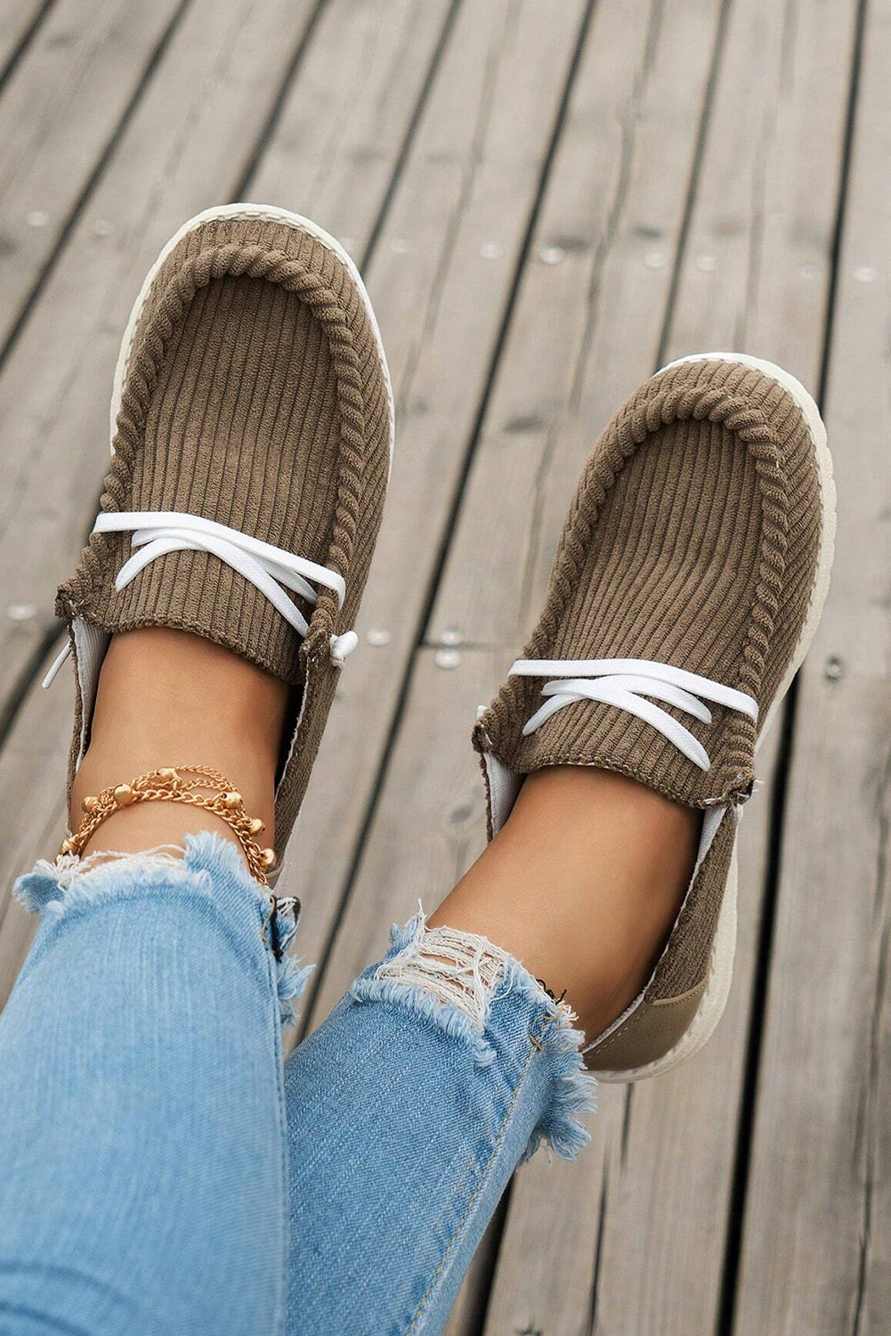 White Lace Up Casual Shoes