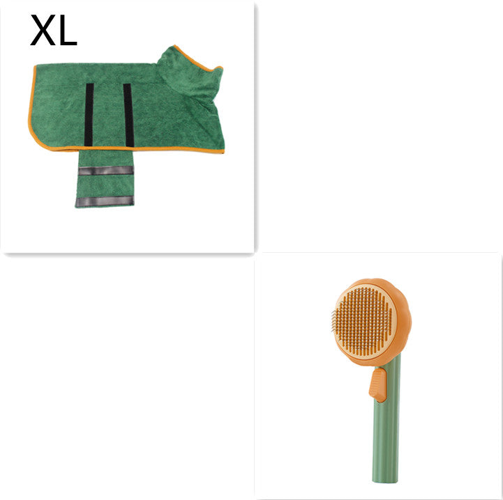 Modern Minimalist Self-Cleaning Pet Grooming Brush - 8-Inch Comb