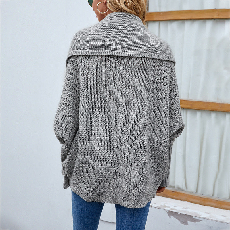 Oversized Navy Blue Batwing Cardigan