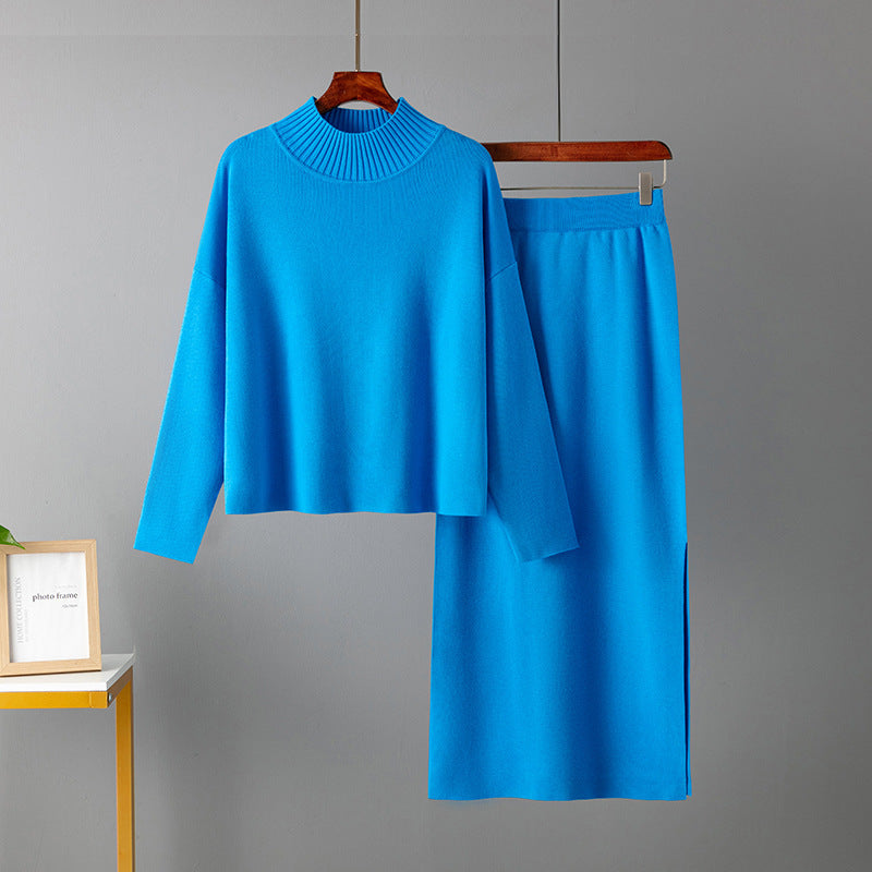Women's Chic Two-Piece Cotton Sweater Set Long Sleeve Lounge Wear