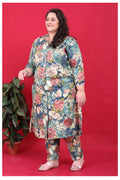 Monjolika Fashion multicolor rayon co-ord set with vibrant floral print and 42-inch kurta