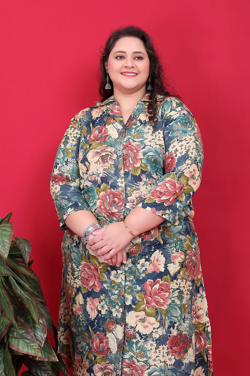 Multicolor Rayon Floral Print Co-Ord Set for Women
