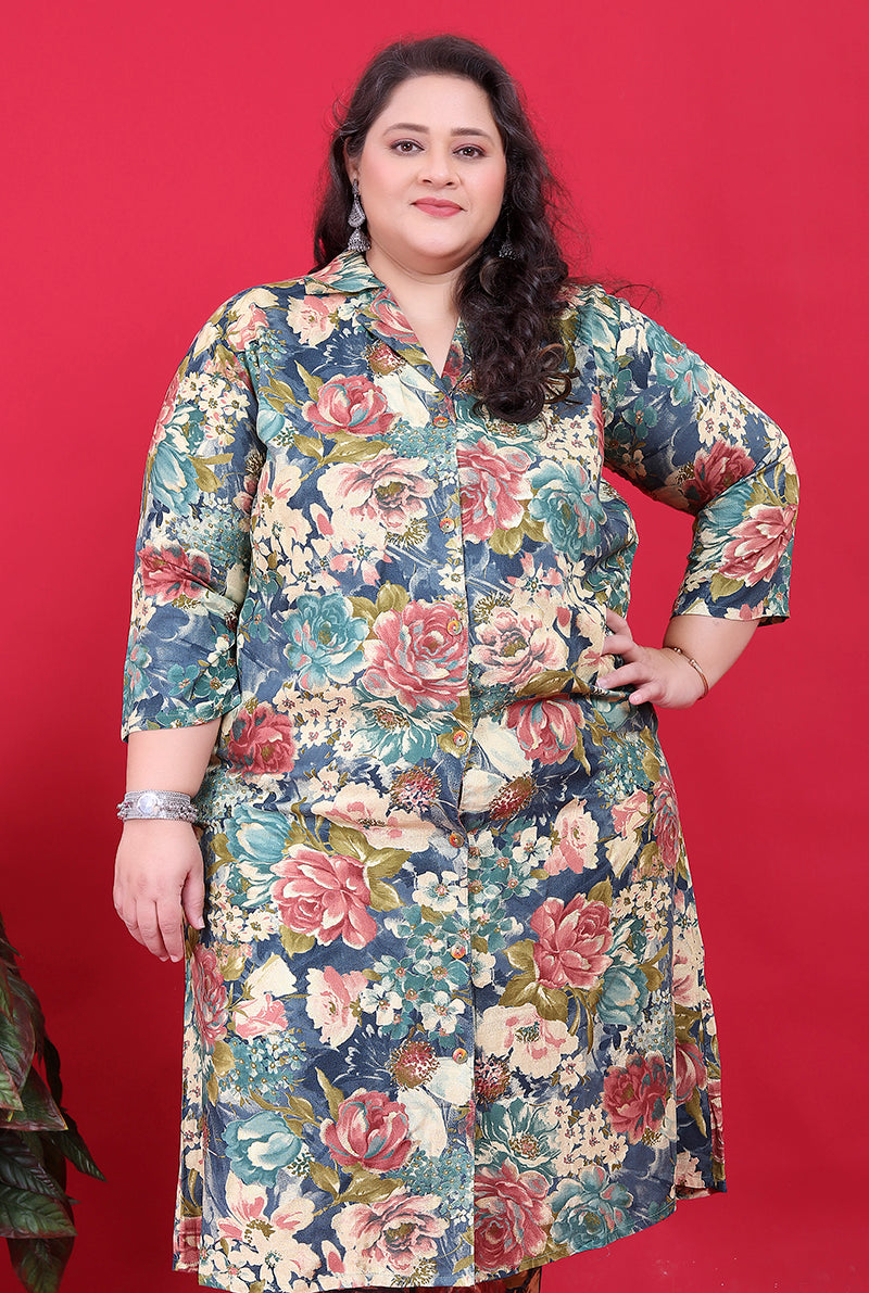 Multicolor Rayon Floral Print Co-Ord Set for Women