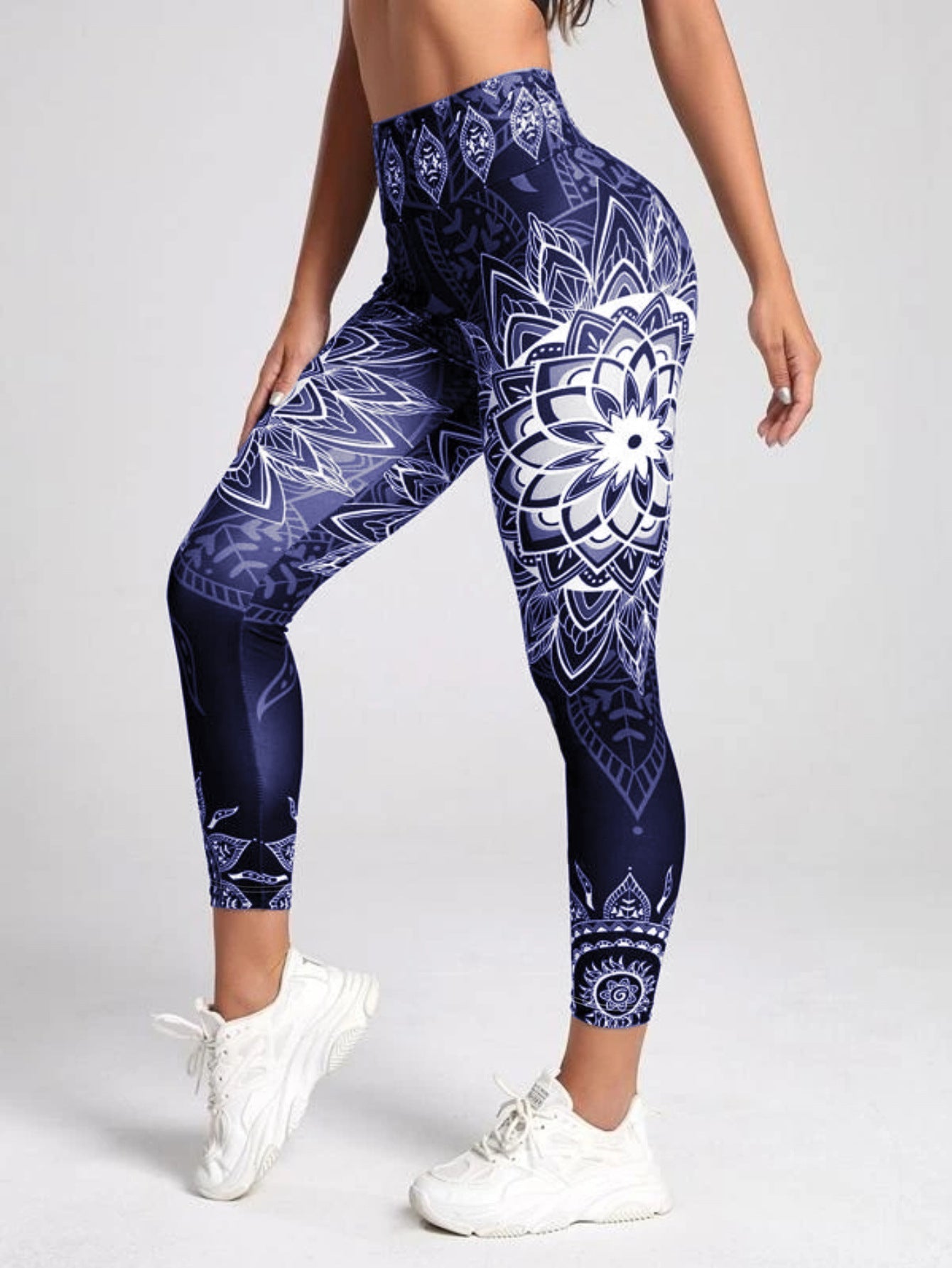 Watercolor Print High-Waist Butt-Lifting Yoga Leggings