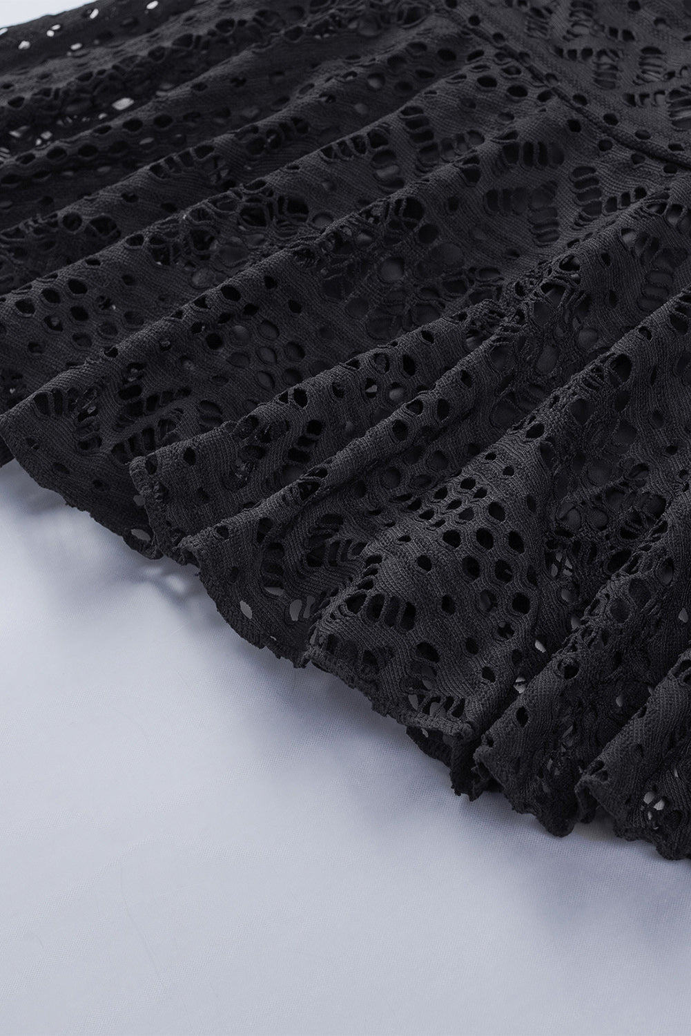 Solid Crochet Lace Swim Skirt with Built-in Brief