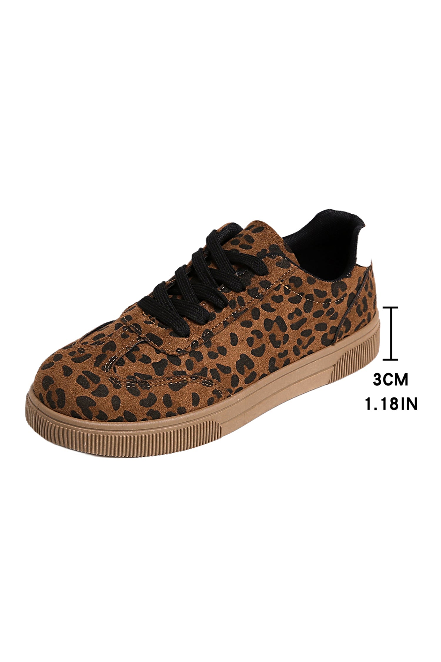 Womens Leopard Print Patchwork Lace Up Sneakers - Image 8