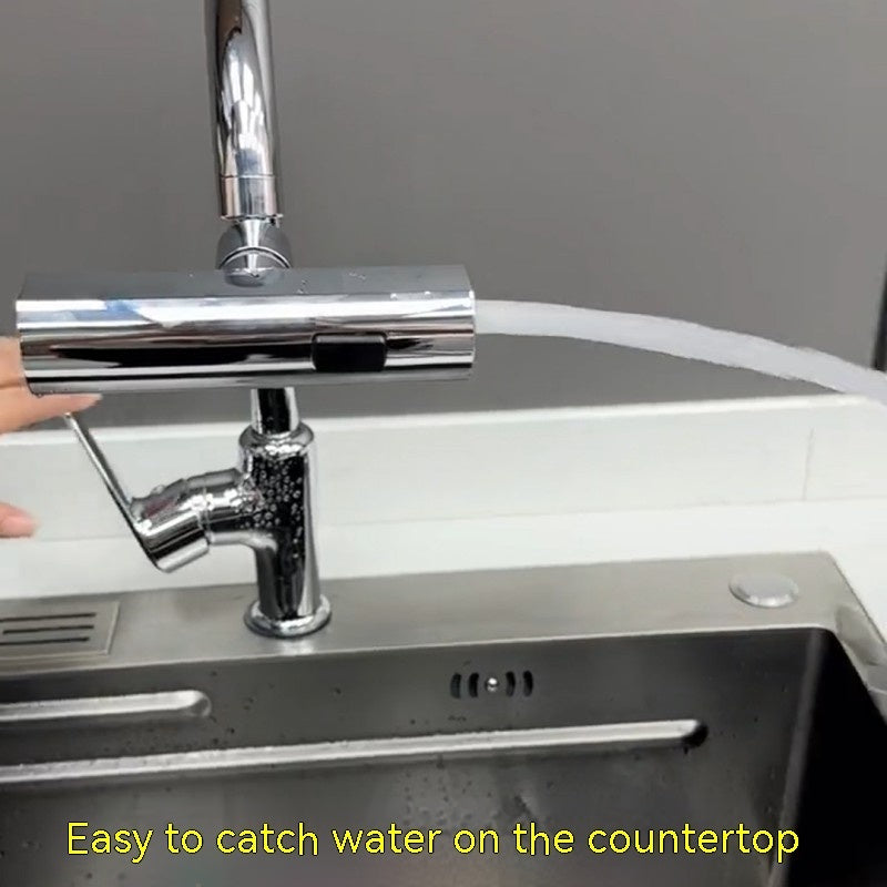 Modern 3-in-1 Waterfall Kitchen Faucet Attachment with Swivel Head