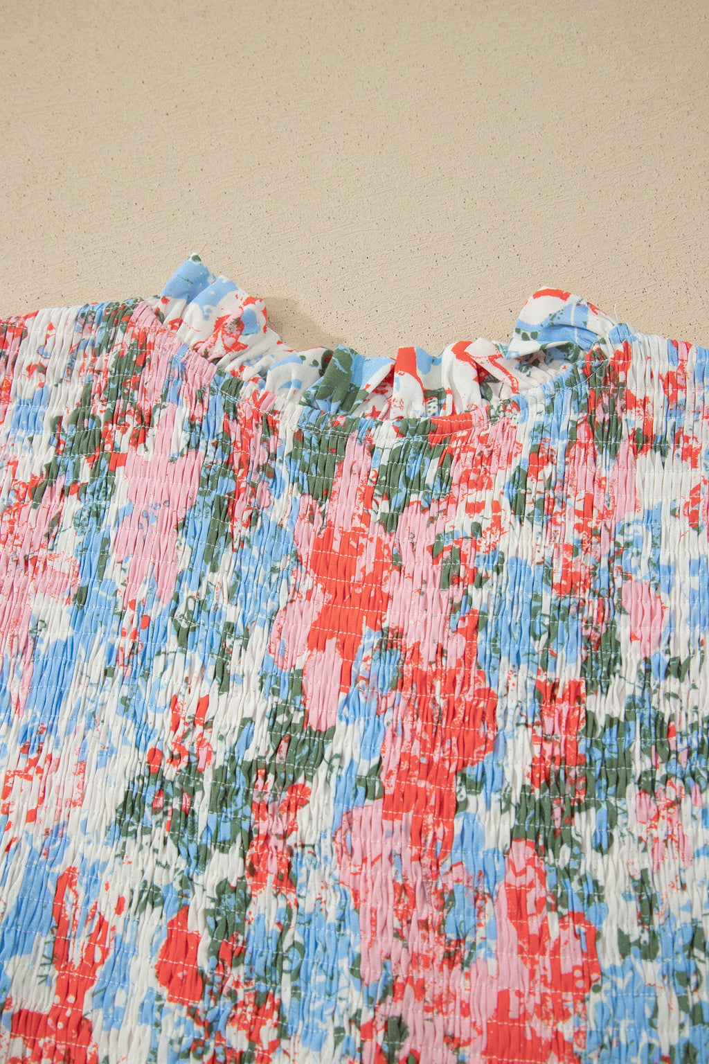 Floral Flutter Sleeve Long Dress with V-Neck and Tiered Skirt