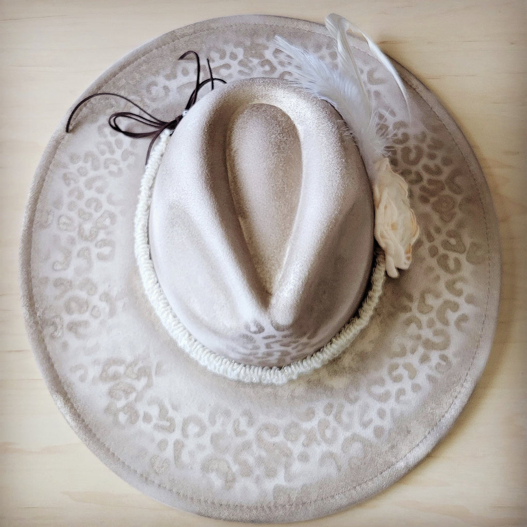 Hand-Painted Leopard Print Boho Western Cowgirl Hat - Image 5