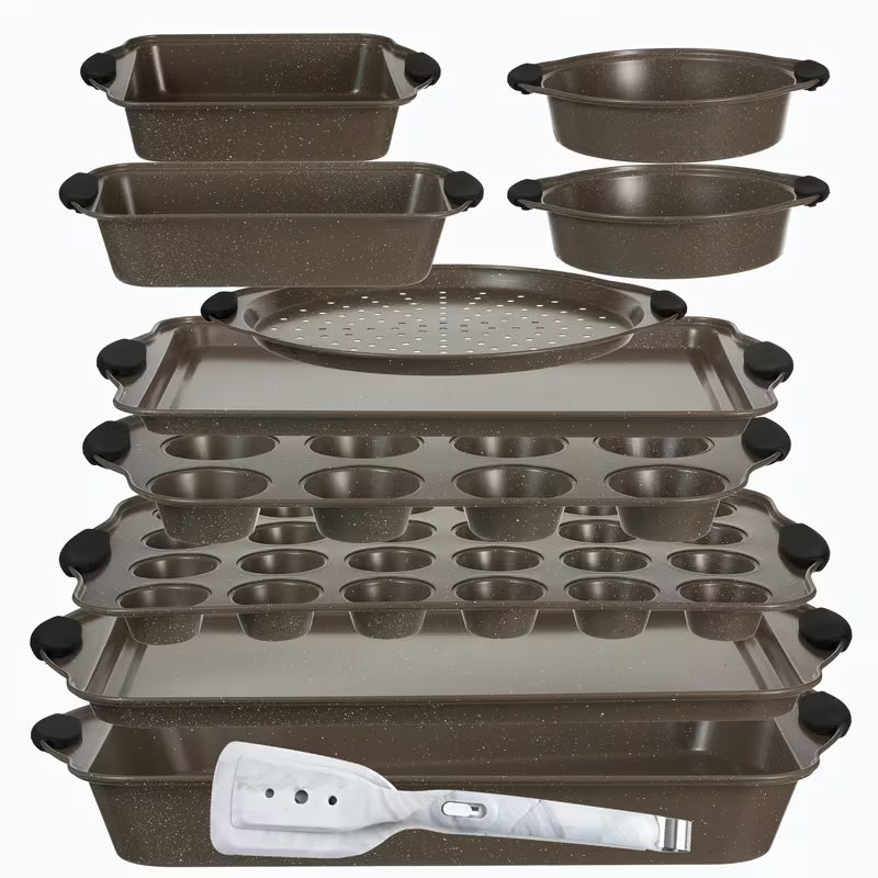 Non-Stick Carbon Steel Baking Pan Set with Stackable Design