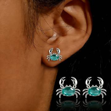 Women's Cute Crab Earrings Silver Color