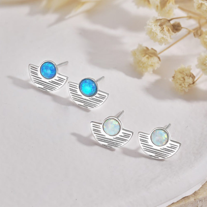 S925 Sterling Silver Opal Earrings For Women Niche Design Style