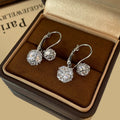 Womens Minimalist Round Rhinestone Pendant Clip On Earrings,Costume Earrings For Daily Party Wear