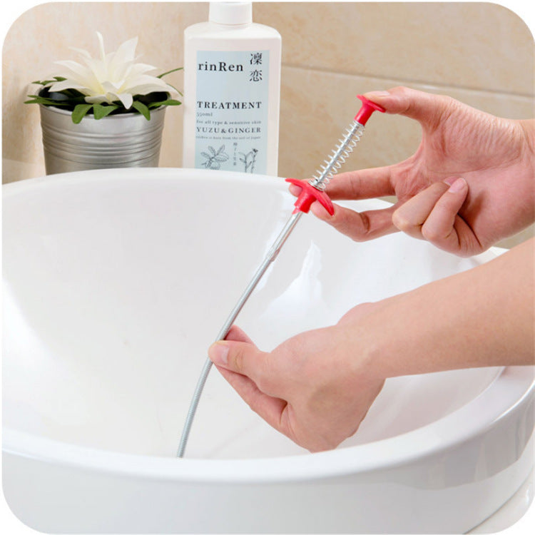 60CM Drain Clog Remover Spring Sewer Dredger for Sink Hair Removal
