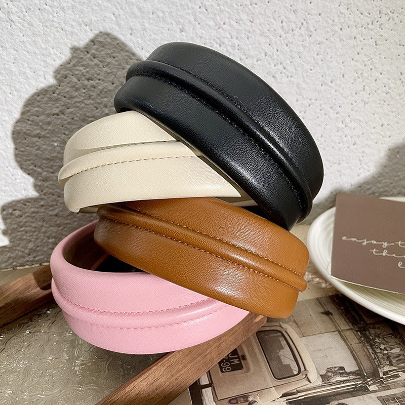 Women's Padded PU Headband - Chic Hair Accessory in Multiple Colors - Image 2