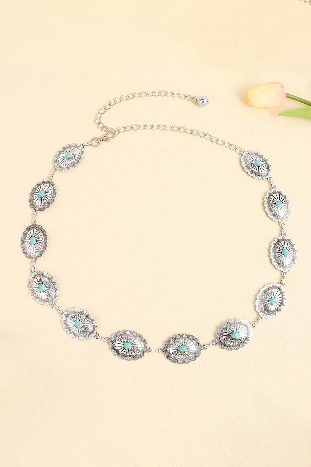 Vintage Turquoise Alloy Belt | Statement Accessory