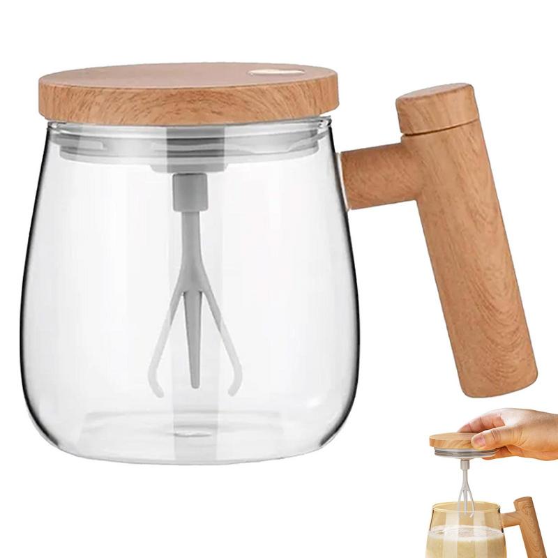 400ML Electric Self-Stirring Glass Coffee Mug for Fast Mixing