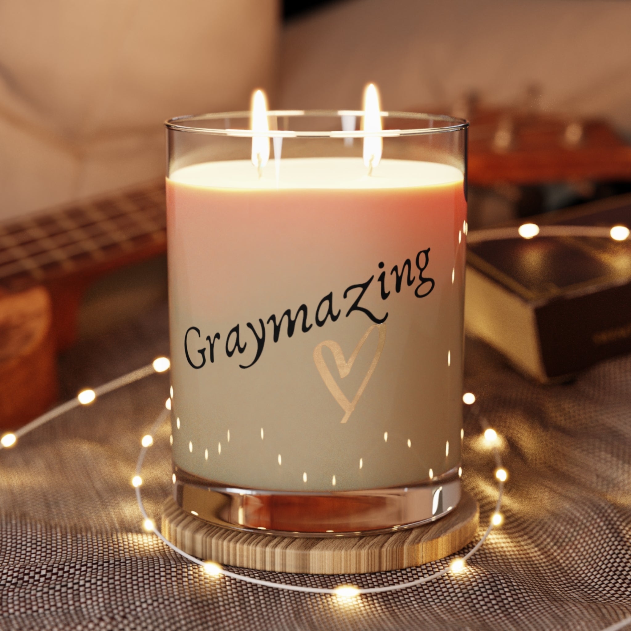 11oz White Tea + Fig Scented Candle in Clear Glass Vessel