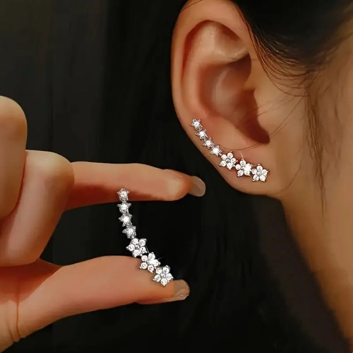 Elegant Zircon-studded Stud Earrings For Women