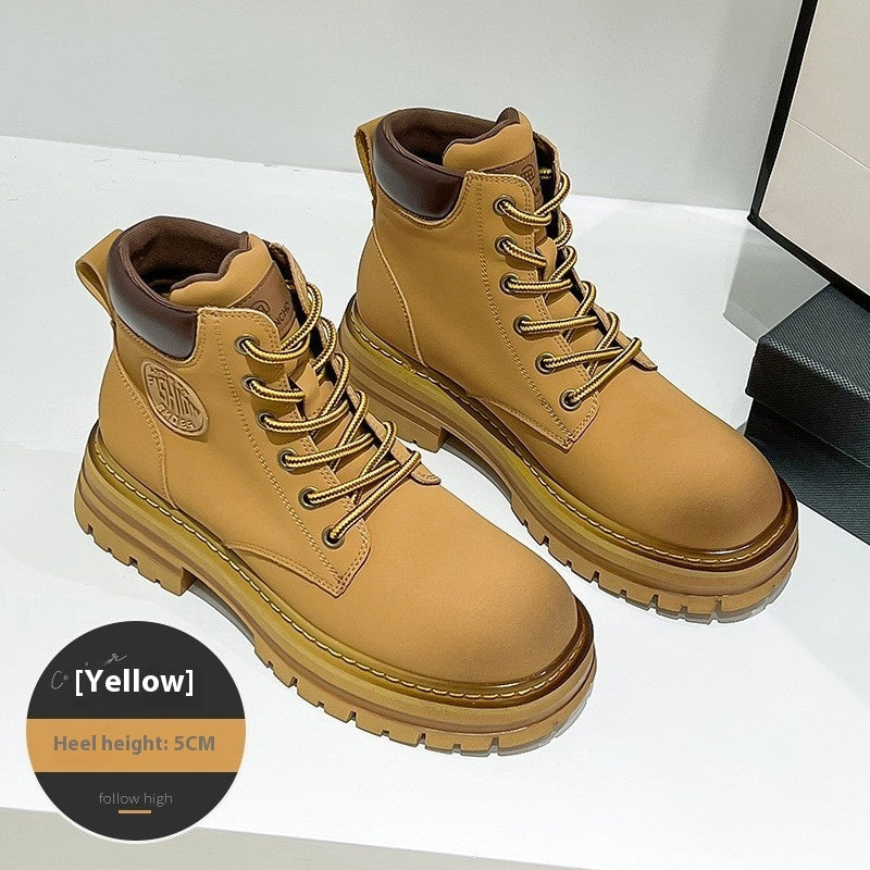 Women Genuine Leather Martin Boots Platform Ankle Booties - Image 4