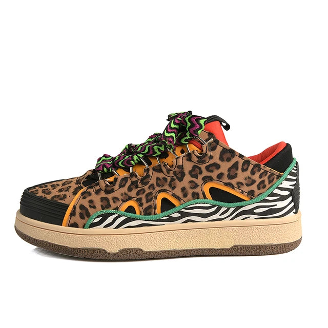 Women's Leopard Print & Zebra Platform Fashion Sneakers - Image 7