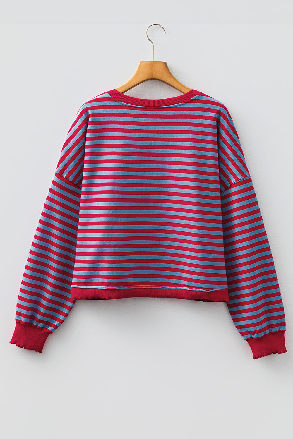 Stripe Reverse Seam Contrast Trim Sweatshirt