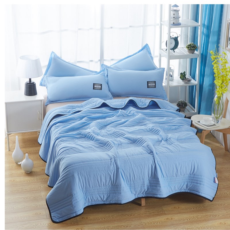 Modern Minimalist Cooling Summer Quilt - Lightweight Seersucker Throw